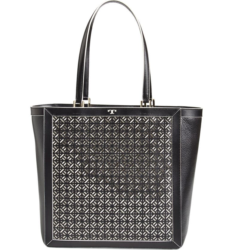 Tory Burch 'Fret T' Perforated Leather Tote | Nordstrom