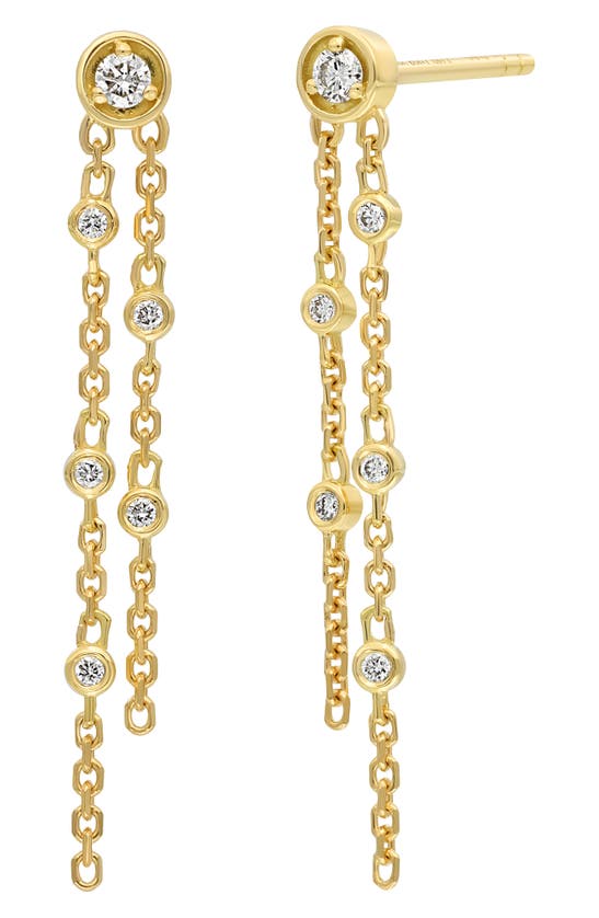 Shop Bony Levy Monaco Diamond Linear Drop Earrings In 18k Yellow Gold