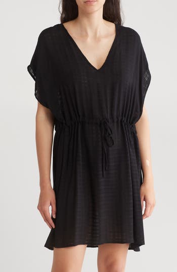 Nordstrom Rack Easy V-neck Cover-up Dress In Black