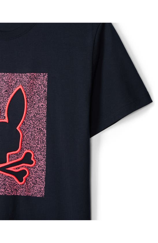 Shop Psycho Bunny Livingston Cotton Graphic T-shirt In Navy