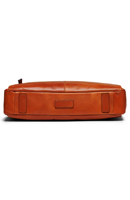 Shop Bosca Italia Stringer Leather Briefcase In Amber