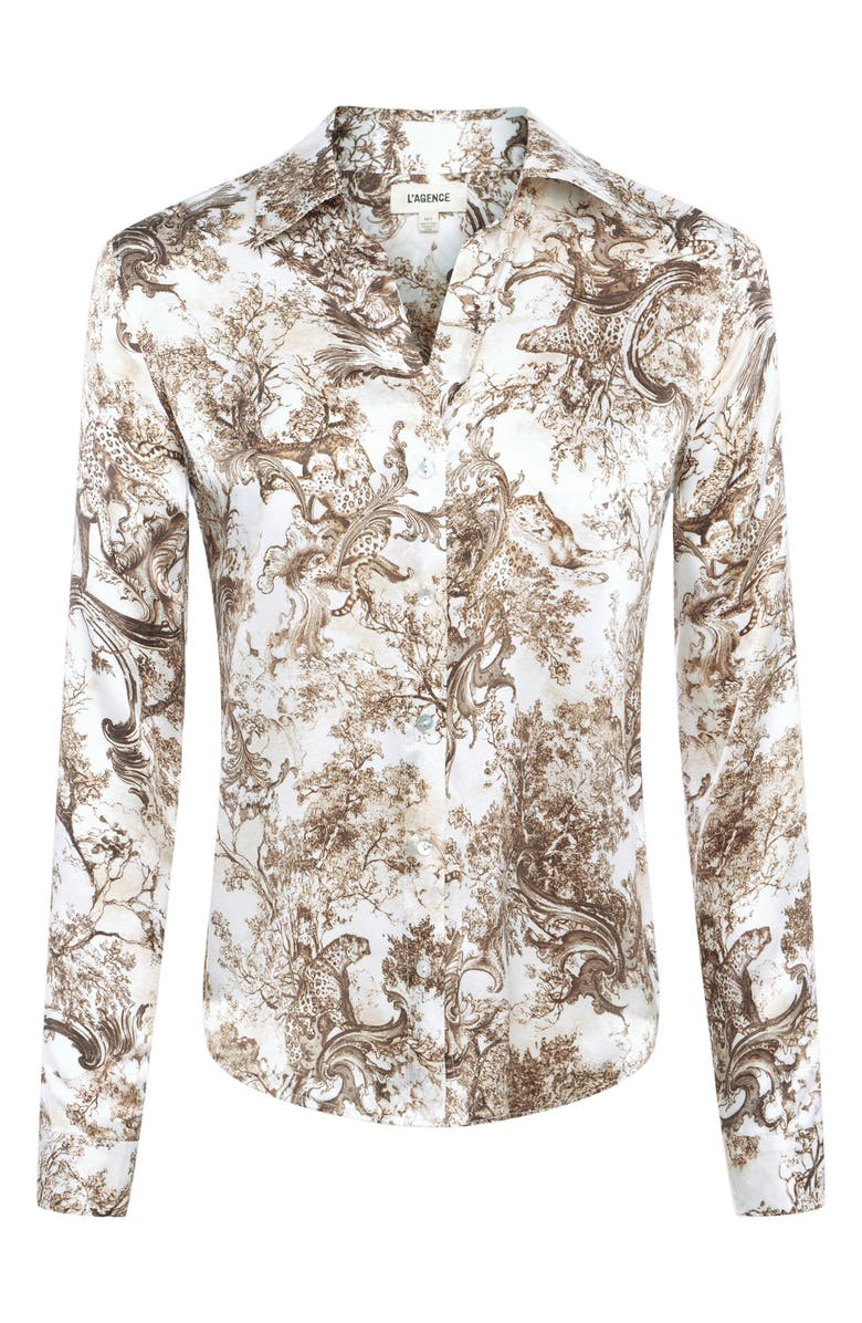 L'AGENCE Tyler Print Silk ButtonUp Shirt Nordstrom