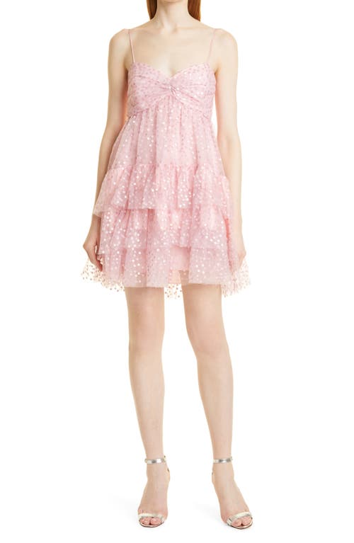 Cinq  Sept Jae Ruffle Sequin Tulle Minidress in Pink Quartz at Nordstrom