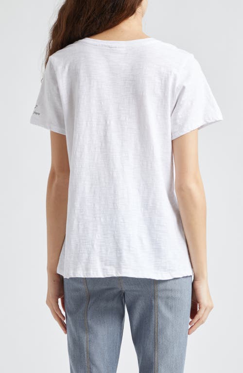 Cinq À Sept Bonjour Smiling Heart Graphic T-shirt In White/black