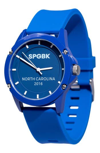 Spgbk Watches Unisex Bronco Three Hand Quartz Blue Silicone Watch, 44mm In Royal Blue