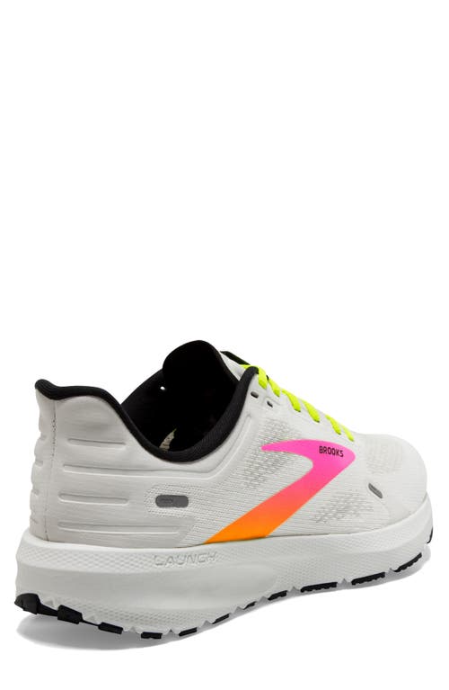 Shop Brooks Launch 9 Running Shoe In White/pink/nightlife