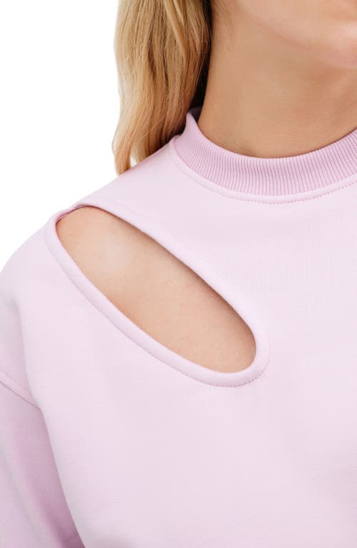 Shop Marcella Bartlett Cutout Cotton Sweatshirt In Mauve