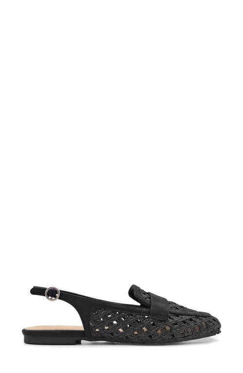 Reaction Kenneth Cole Enrica Raffia Slingback Flat In Black Raffia