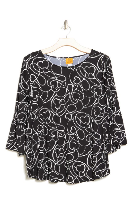 Ruby Rd. Novelty Top In Black/ White