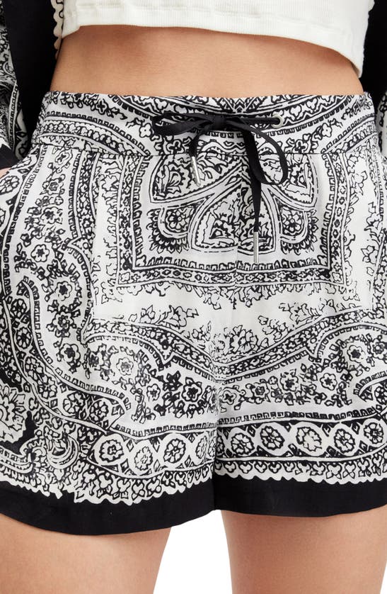Shop Allsaints Aleida Rafaela Paisley Print Shorts In Black/ White