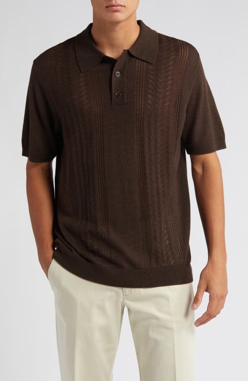 NN07 Thor Short Sleeve Wool Blend Polo Sweater at Nordstrom,