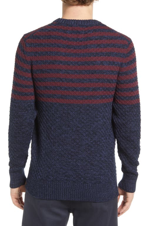 The Normal Brand Cotton Piqué Sweater In Navy/oxblood