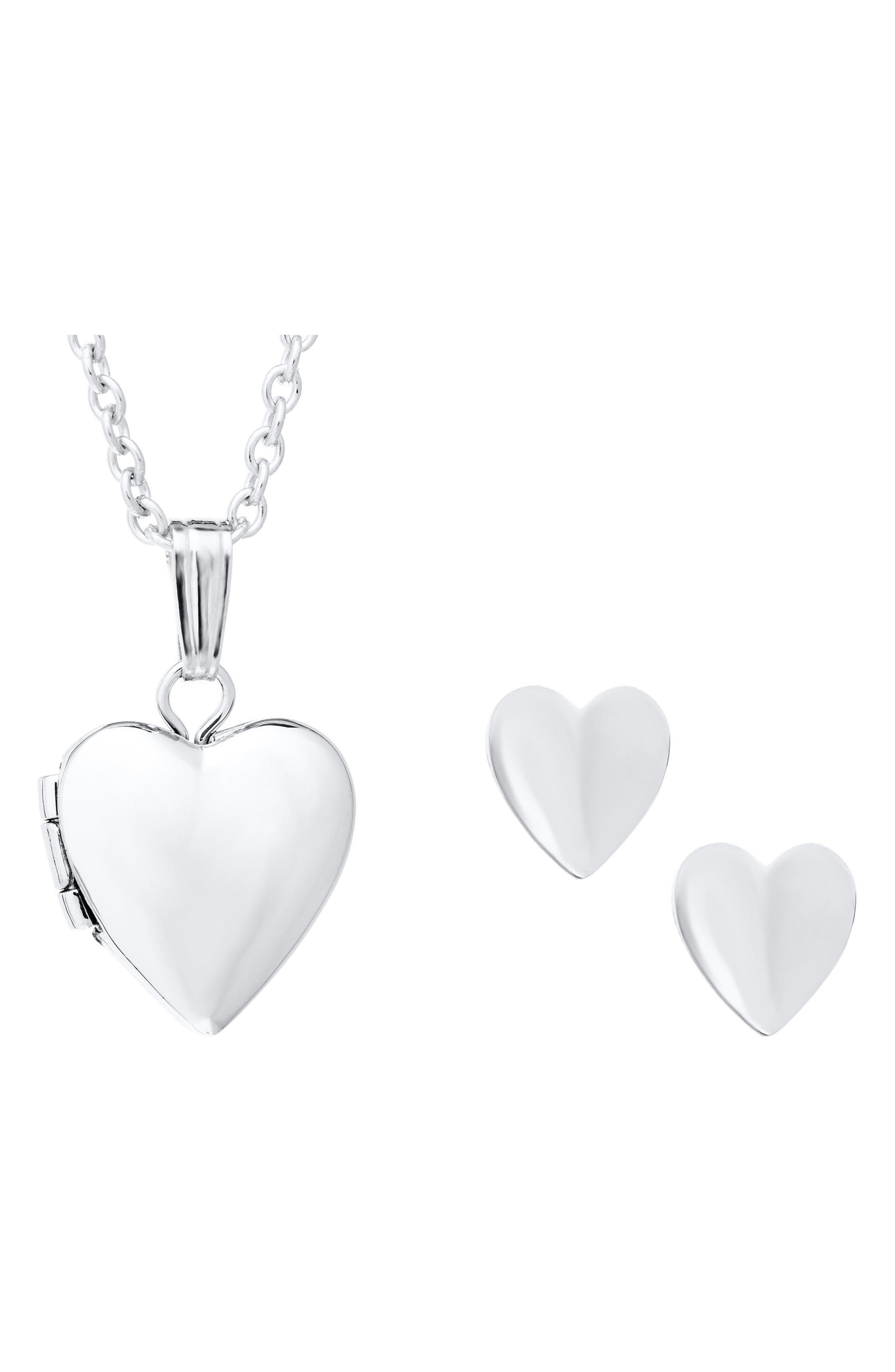 sterling silver heart set