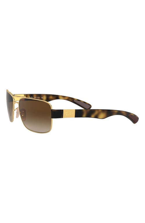 Ray Ban Ray-ban 61mm Gradient Square Sunglasses In Arista/brown Gradient