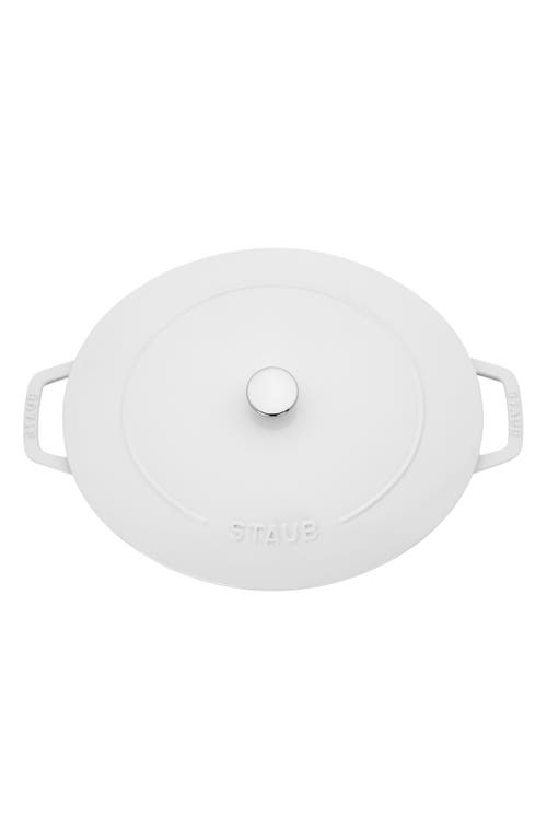 Staub 6.25-quart Enameled Cast Iron Shallow Oval Dutch Oven In White