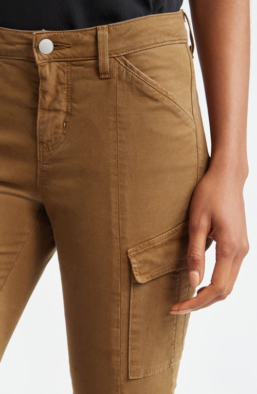 Shop L Agence L'agence Patton Skinny Stretch Cotton Cargo Pants In Brown Olive