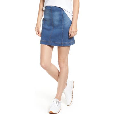 Tinsel Denim Miniskirt, Blue