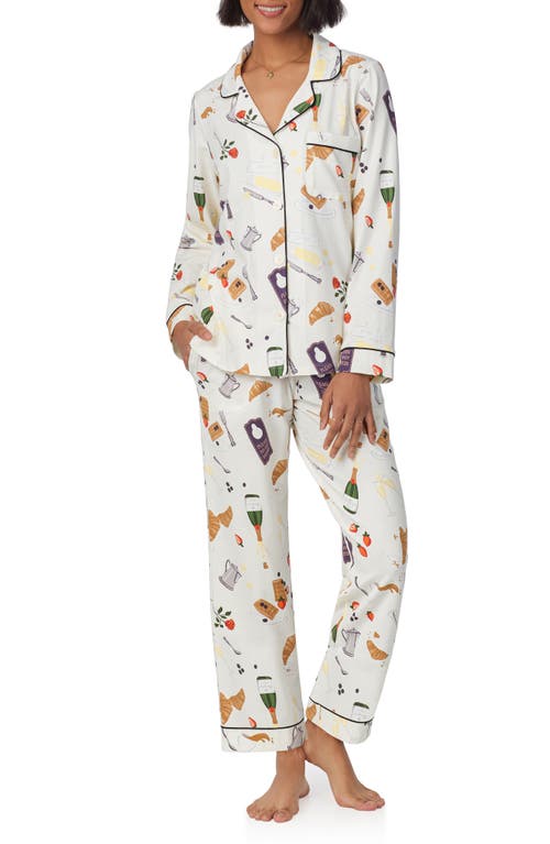 Shop Bedhead Pajamas Print Jersey Pajamas In Breakfast In Bed