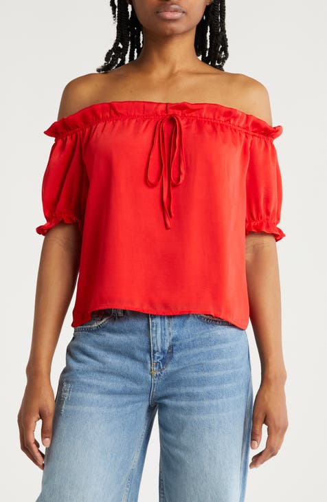 Darling Idea Puff Sleeve Satin Top