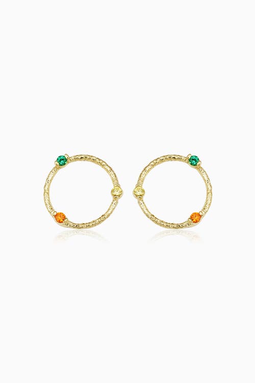 Shop Oradina 14k Yellow Gold Multistone Circus Studs