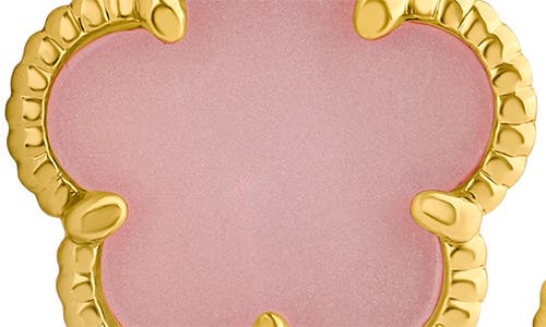 Shop Cz By Kenneth Jay Lane Clover & Cz Pavé Hoop Earrings In Pink/gold