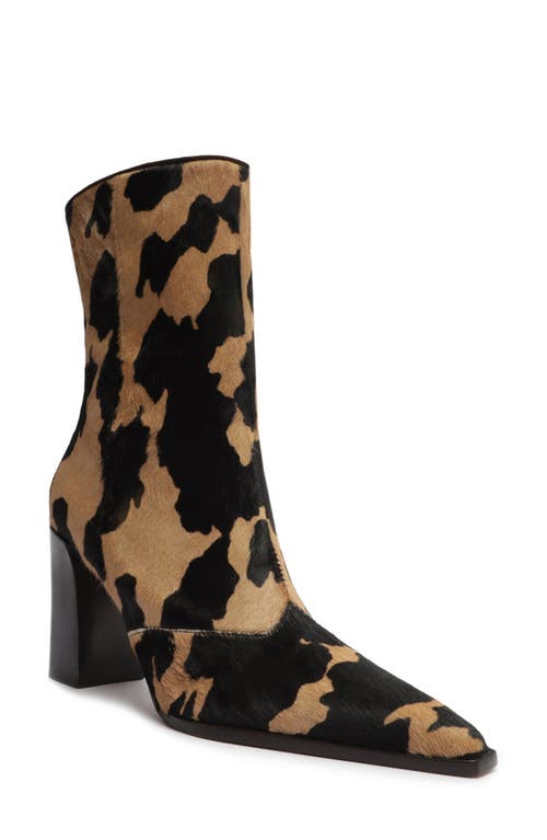 Schutz Raffaela Pointed Toe Bootie In Animal Print