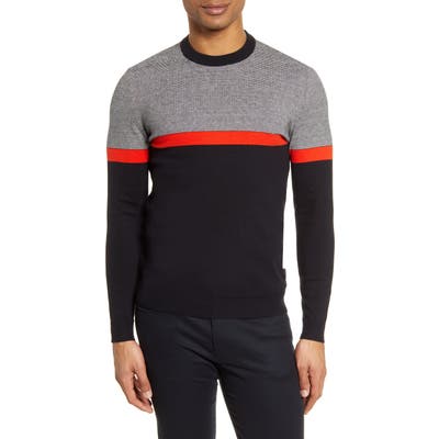 Ted Baker London Pushit Slim Fit Colorblock Crewneck Sweater