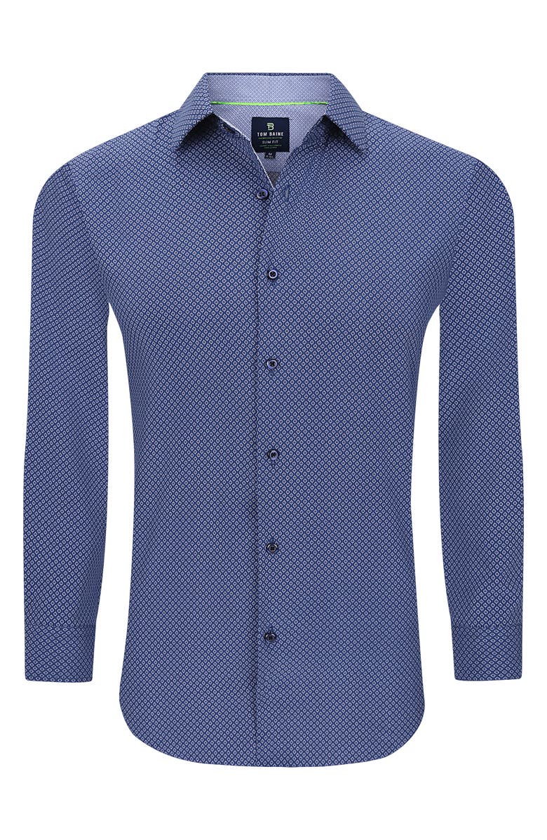 TOM BAINE Slim Fit Print Long Sleeve Button-Up Dress Shirt | Nordstromrack