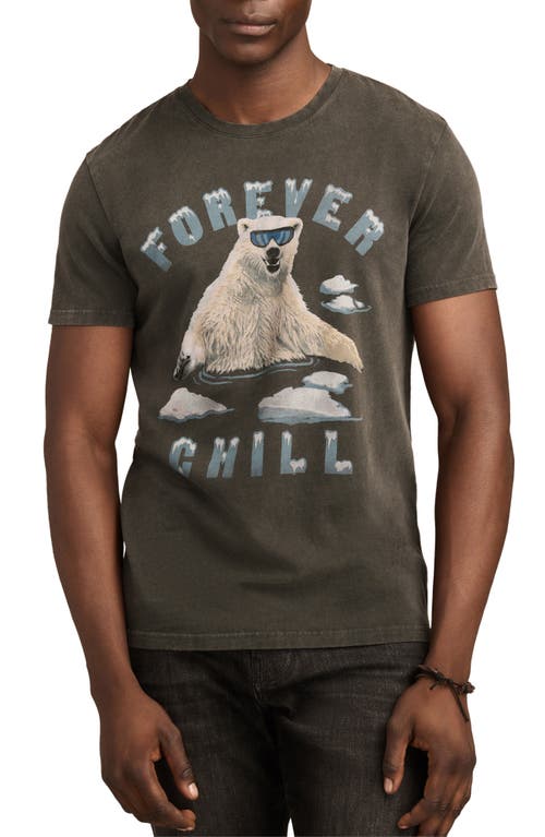 Lucky Brand Forever Chill Bear Cotton Graphic T-Shirt in Ebony 