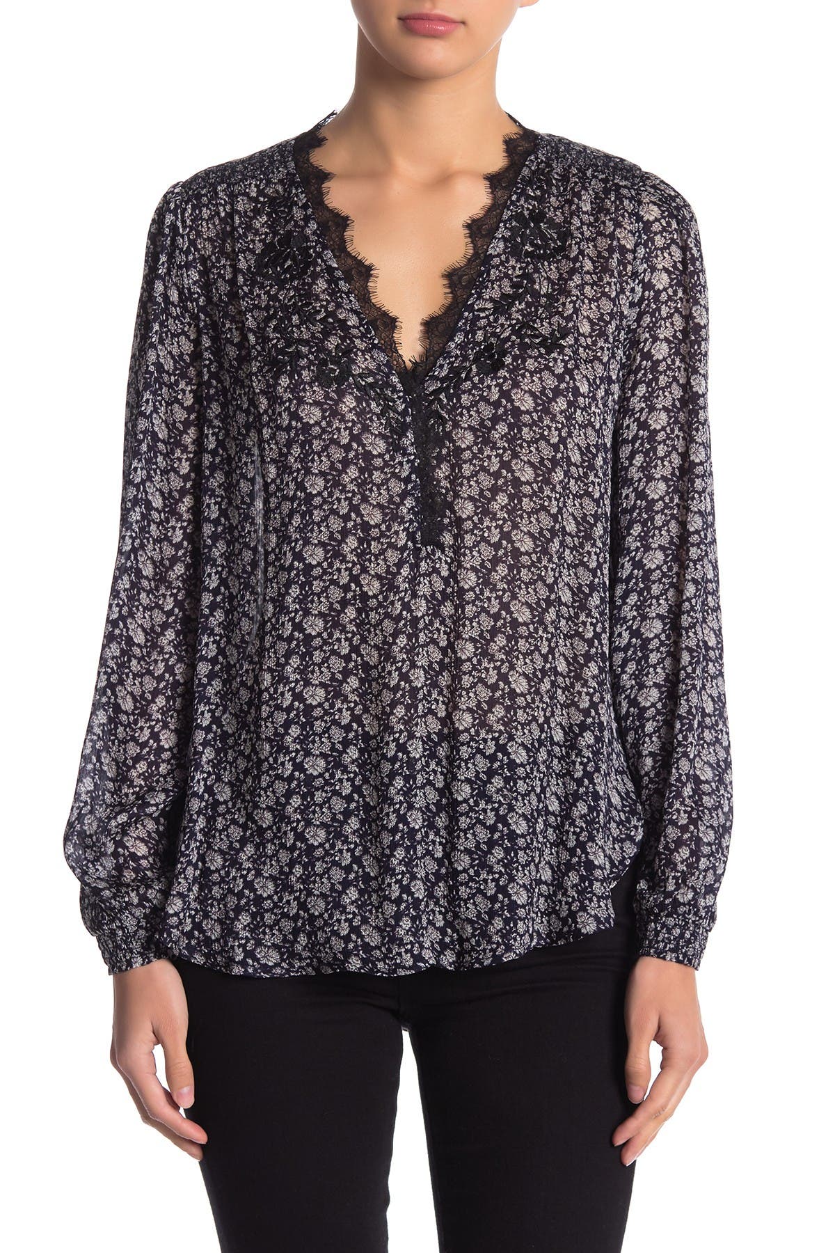 lucky brand embroidered top