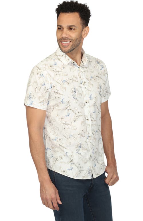 Vustra Men's Blue / White Dawn Blooms Print In White