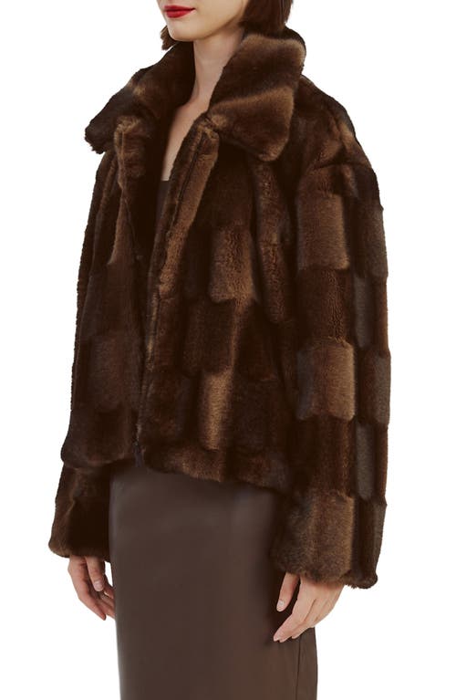 Shop Bardot Sylvie Faux Fur Zip Jacket In Dark Choco