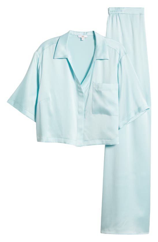 Shop Lunya High Waist Washable Silk Pajamas In Infinity Blue
