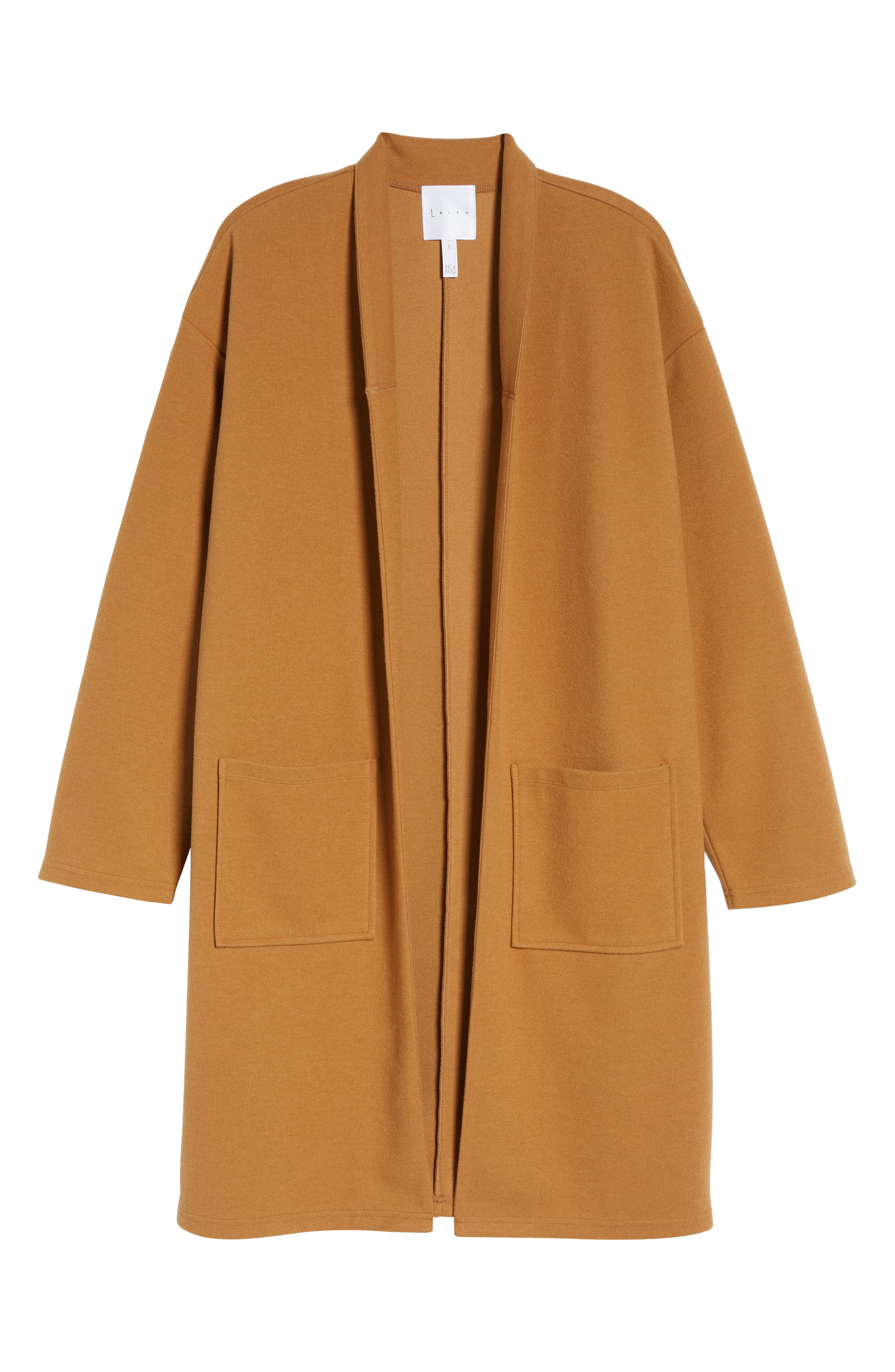 leith open front midi coat