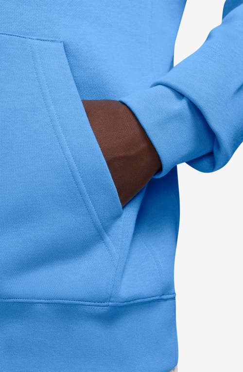 Nike Sportswear Club Logo-embroidered Cotton-blend Jersey Hoodie In University Blue/white