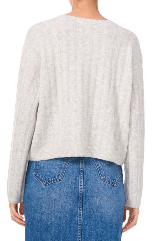 Shop 1.state Mixed Stitch Crewneck Sweater In Silver Heather