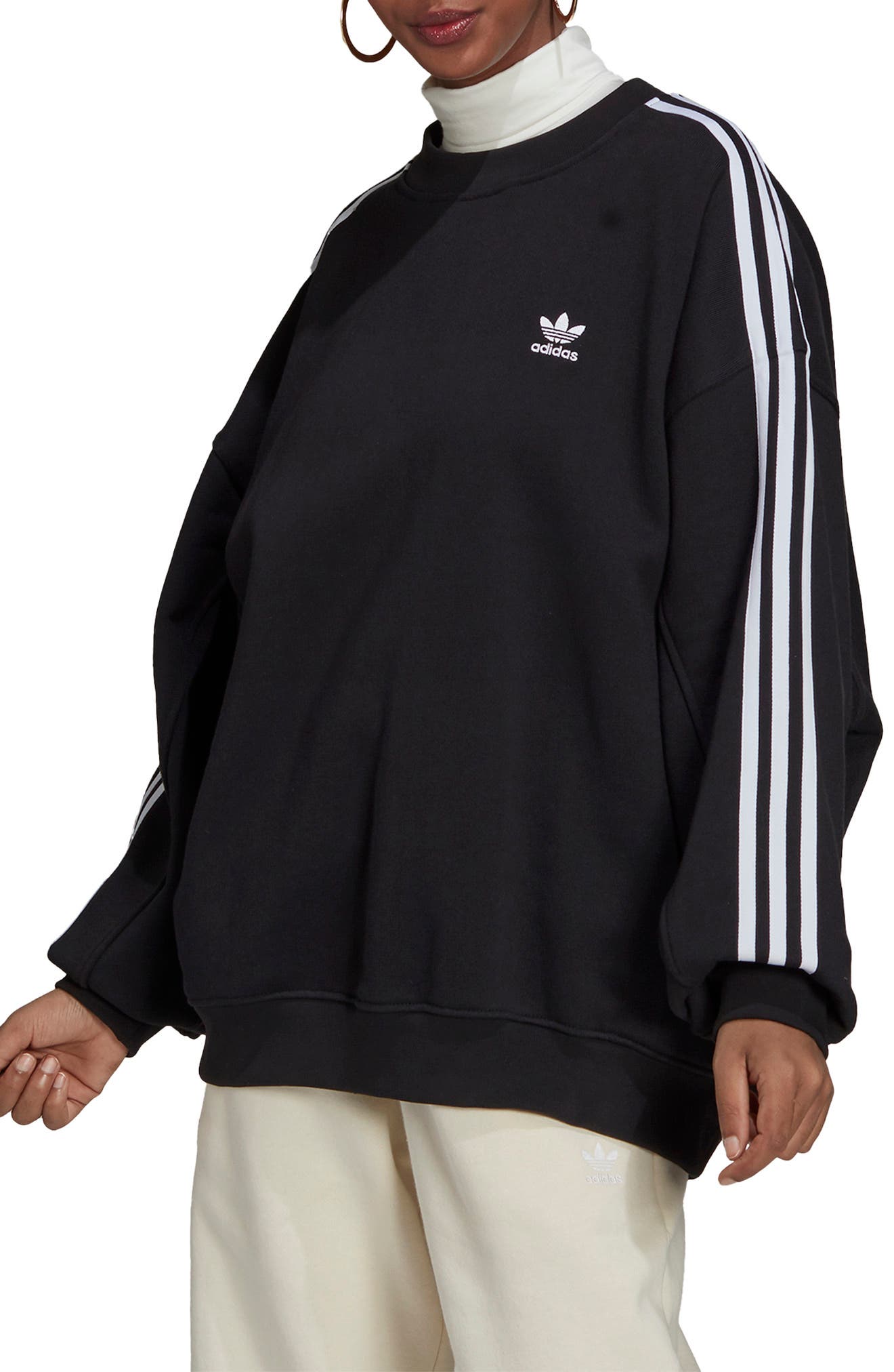 adidas originals oversized sweatshirt in dusky pink