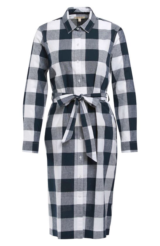 Shop Barbour Tern Check Shirtdress In Navy Check