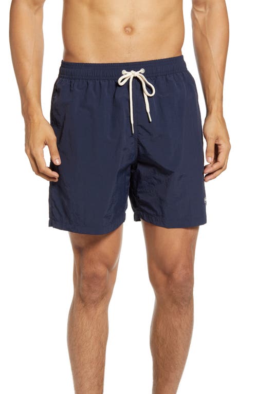 Barbour Essential Solid Nylon Swim Trunks in Navy