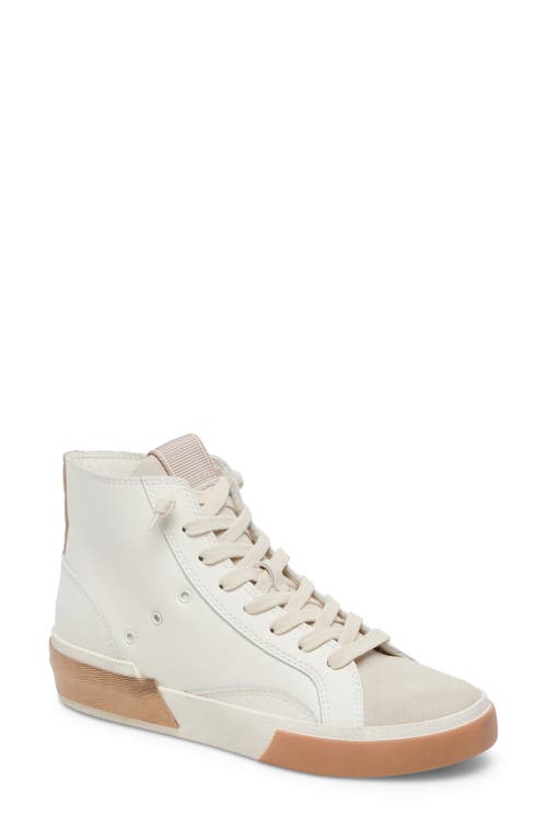 Dolce Vita Zohara High Top Sneaker in White/Tan Leather at Nordstrom, Size 6