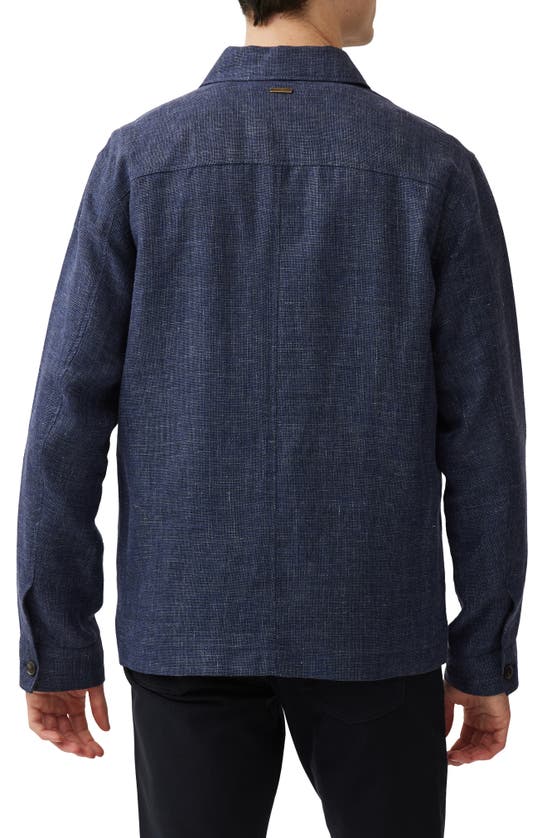 Shop Rodd & Gunn Cascades Linen & Wool Overshirt In Bluestone