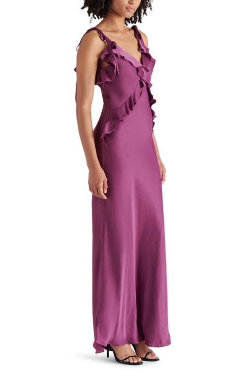 Shop Steve Madden Adaline Ruffle Trim Maxi Dress In Vintage Purple