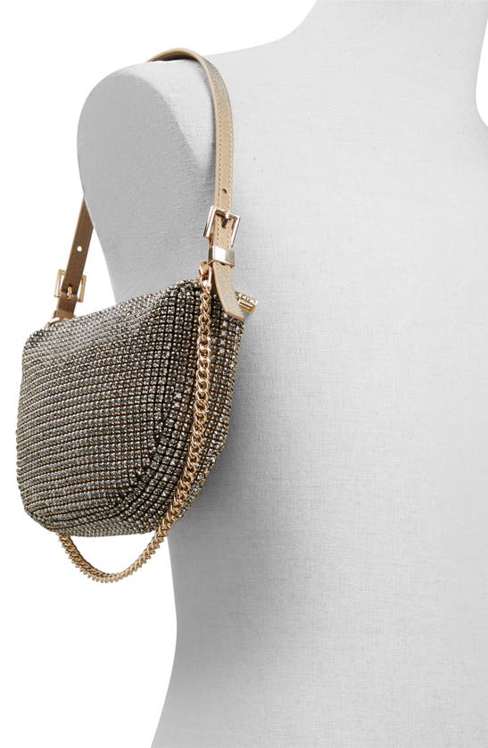 Shop Aldo Mistylax Crystal Shoulder Bag In Bronze