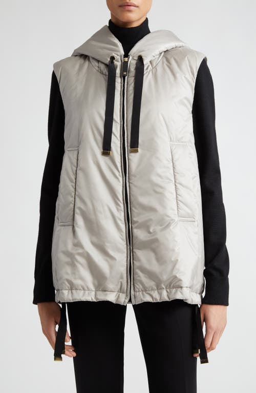 Max Mara GreenGo Insulated Hooded Vest Light Grey at Nordstrom,