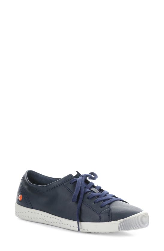 Softinos By Fly London Isla Distressed Sneaker In 605 Navy Smooth Leather