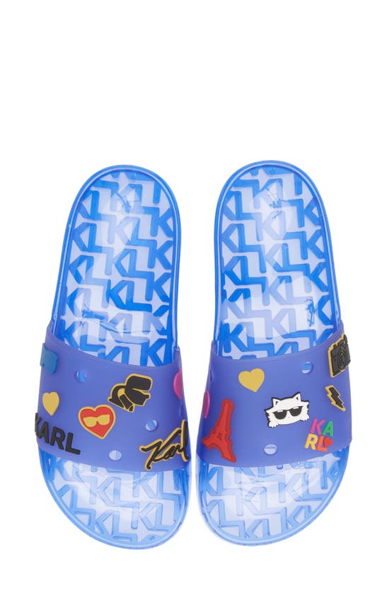 Karl Lagerfeld Thea Jelly Slide Sandal In Azure