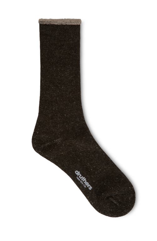 Druthers Nyc Relacks Merino Wool Japanese House Sock In Earth Marled