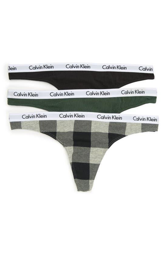Calvin Klein Logo Assorted Thongs In 69a Black/ Kells