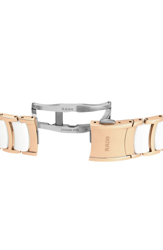 Shop Rado Centrix Open Heart Bracelet Watch, 35mm In White