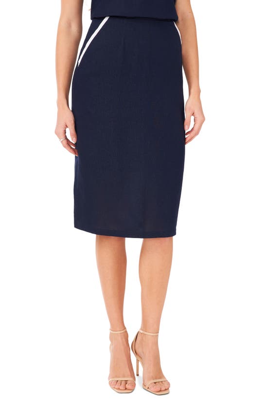 Shop Halogen (r) Linen Blend Pencil Skirt In Classic Navy Blue